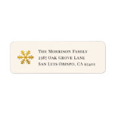 Gold Snowflake Christmas Return Address Label (Vorne)