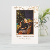 Gold Snowflake Einfache Weihnachten (Stehend Vorderseite)