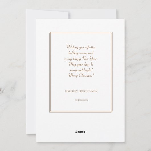 Gold Snowflake Einfache Weihnachten (Rückseite)