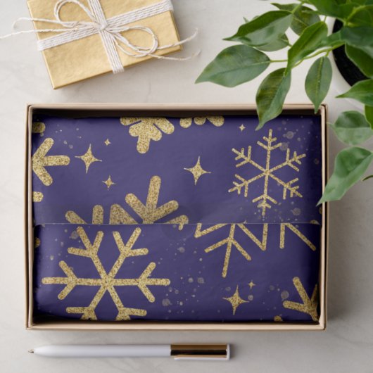Gold Snowflake Elegante - Gewebepapier Seidenpapier (Geschenk)