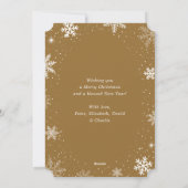 Gold Snowflake Foto Frohe Weihnachtskarte Feiertagskarte (Rückseite)