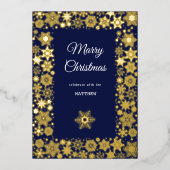 Gold Snowflake Frame Einladungs-Karte Folieneinladung (Vorderseite)