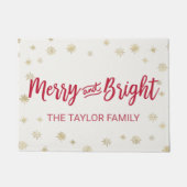 Gold Snowflake Frohe und helle Weihnachten Fußmatte (Vorderseite)