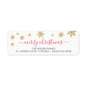 Gold Snowflake Frohe Weihnachts Post Rücksendeadre (Vorne)