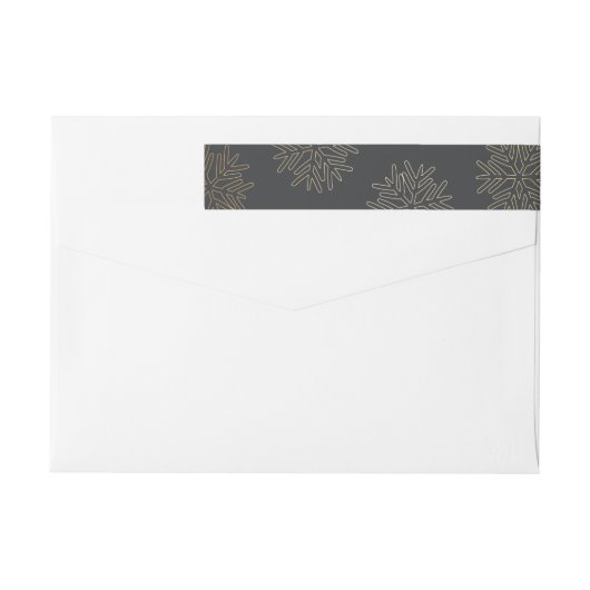 Gold Snowflake Holiday Return Address Labels (Rückseite)