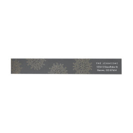 Gold Snowflake Holiday Return Address Labels