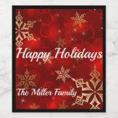Gold Snowflake Holiday Weihnachtsgeschenk CUSTOM 6 Weinetikett (Einzelnes Label)
