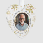 Gold Snowflake In Loving Memory Memorial Christmas Ornament (Vorderseite)