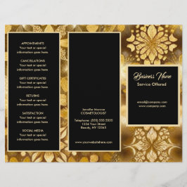 Gold Snowflake Menu & Pricing Flyer