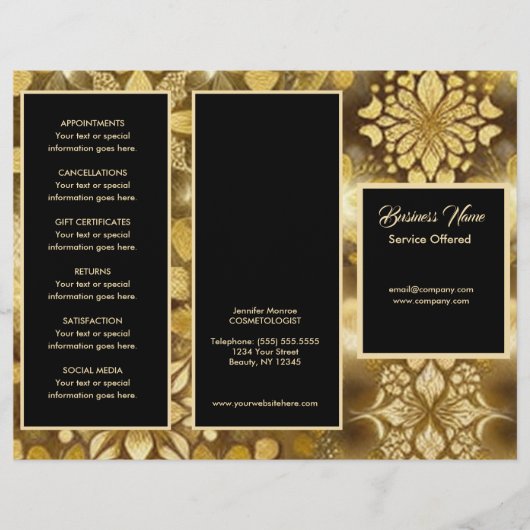 Gold Snowflake Menu & Pricing Flyer (Vorne)