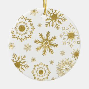 Gold Snowflake Muster Weihnachtsschmuck
