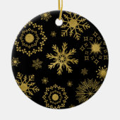 Gold Snowflake Muster Weihnachtsschmuck (Vorne)