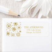 Gold Snowflake Ornament-Feiertage-Adressetikett (Insitu)