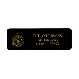 Gold Snowflake Ornament-Feiertage-Adressetikett