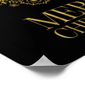 Gold Snowflake Ornament Frohe Weihnachtsgebäck Poster (Ecke)