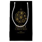 Gold Snowflake Ornament Frohe Weihnachtsgeschenk T Kleine Geschenktüte (Vorderseite)