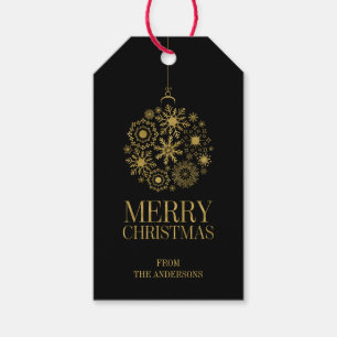 Gold Snowflake Ornament Holiday Gift Tags Geschenkanhänger