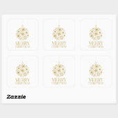 Gold Snowflake Ornament Holiday Square Stickers (Blatt)