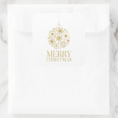 Gold Snowflake Ornament Holiday Square Stickers (Tasche)