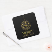 Gold Snowflake Ornament Holiday Square Stickers (Umschlag)