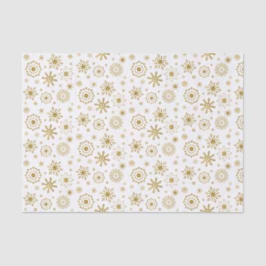Gold Snowflake Ornament Holiday Tissue Seidenpapier (Vorderseite)