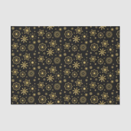 Gold Snowflake Ornament Holiday Tissue Seidenpapier (Vorderseite)