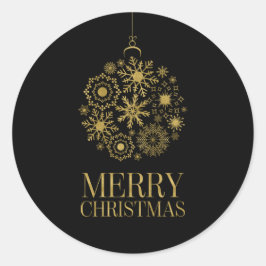 Gold Snowflake Ornament Weihnachtsaufkleber Runder Aufkleber