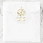 Gold Snowflake Ornament Weihnachtsaufkleber Runder Aufkleber (Tasche)