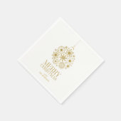 Gold Snowflake Ornament Weihnachtsbuch Napkins Serviette (Ecke)