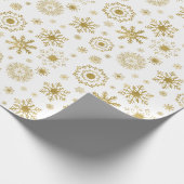 Gold Snowflake Ornament Weihnachtswrapping Papier Geschenkpapier (Ecke)