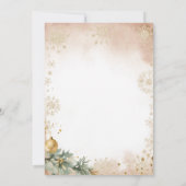 Gold Snowflake Ornaments Weihnachtsgenderreveal Einladung (Rückseite)