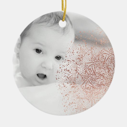 Gold Snowflake Overlay Weihnachten Keramik Ornamen Keramik Ornament (Vorne)