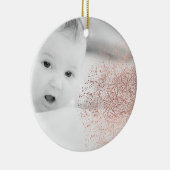 Gold Snowflake Overlay Weihnachten Keramik Ornament (Rechts)