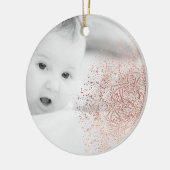 Gold Snowflake Overlay Weihnachten Keramik Ornament (Links)