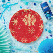 Gold Snowflake Paper Plate Pappteller (Party)