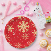 Gold Snowflake Paper Plate Pappteller (Party)