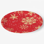 Gold Snowflake Paper Plate Pappteller (Schrägansicht)