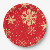 Gold Snowflake Paper Plate Pappteller (Vorderseite)