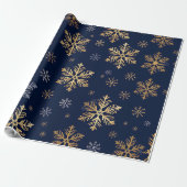 Gold Snowflake Pattern Wrapping Paper Geschenkpapier (Ungerollt)