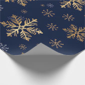 Gold Snowflake Pattern Wrapping Paper Geschenkpapier (Ecke)
