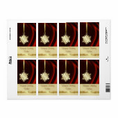 Gold Snowflake Rote Seidenraupe Weinkarte (Vorne)