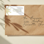 Gold Snowflake Rücksendeadresse Weihnachten Adressaufkleber