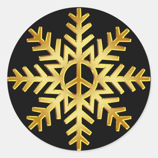 GOLD SNOWFLAKE RUNDER AUFKLEBER (Vorderseite)