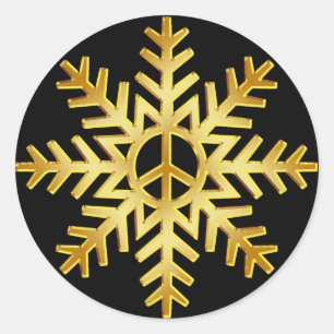 GOLD SNOWFLAKE RUNDER AUFKLEBER