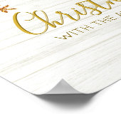 Gold Snowflake Rustikale Winterweihnachtszeit Poster (Ecke)