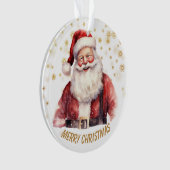 Gold Snowflake Santa Claus Kid's Christmas Ornament (Vorderseite)