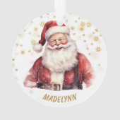 Gold Snowflake Santa Claus Kid's Christmas Ornament (Rückseite)