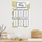 Gold Snowflake Seekarte Poster (Küche)