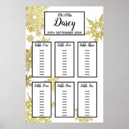 Gold Snowflake Seekarte Poster