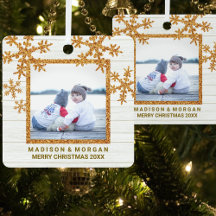 Gold Snowflake Stylish Double Sided Foto